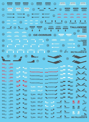 Delpi Water Decal For MG Tallgeese 3 - A-Z Toy Hobby