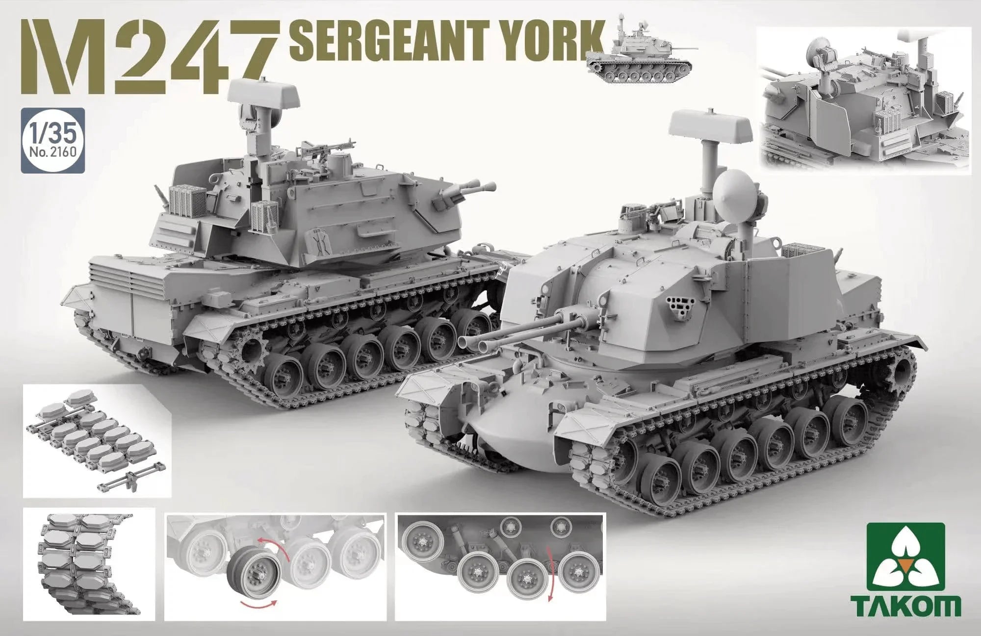 Takom 2160 M247 Sergeant York SPAAG Tank 1/35 Model Kit - A-Z Toy Hobby