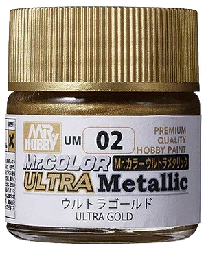 Mr. Hobby UM02 Mr. Color Ultra Metallic Gold Paint 10ml - A-Z Toy Hobby