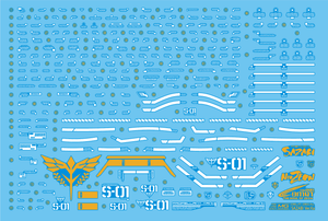 Delpi Holo White & Gold Water Decal For MG Sazabi Ver. Ka - A-Z Toy Hobby