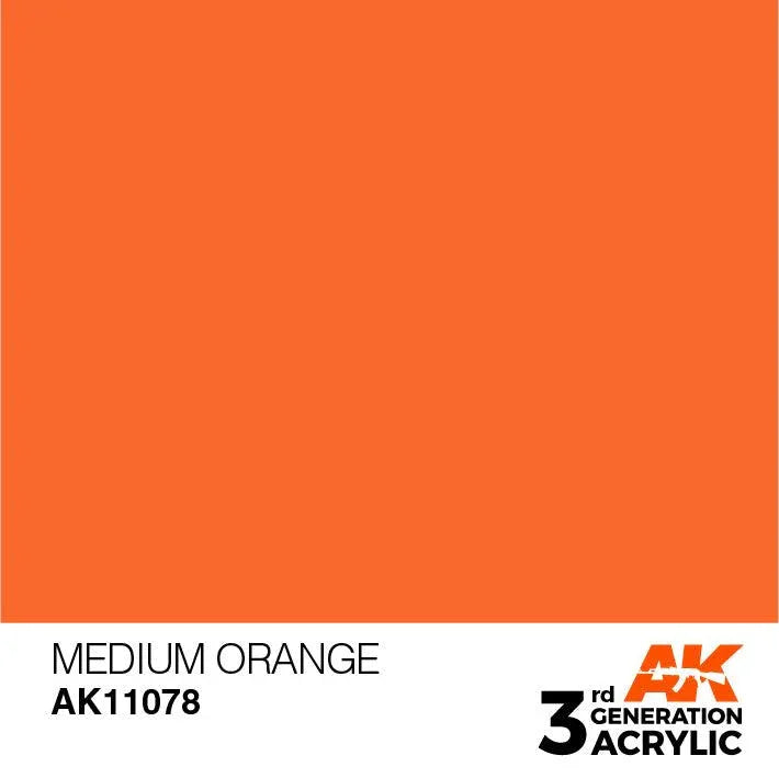 AK Interactive AK11078 3G Medium Orange Acrylic Paint 17ml - A-Z Toy Hobby