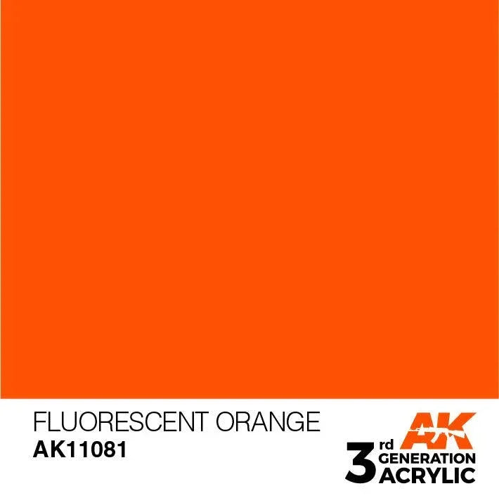 AK Interactive AK11081 3G Fluorescent Orange Acrylic Paint 17ml - A-Z Toy Hobby