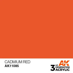 AK Interactive AK11085 3G Cadmium Red Acrylic Paint 17ml - A-Z Toy Hobby