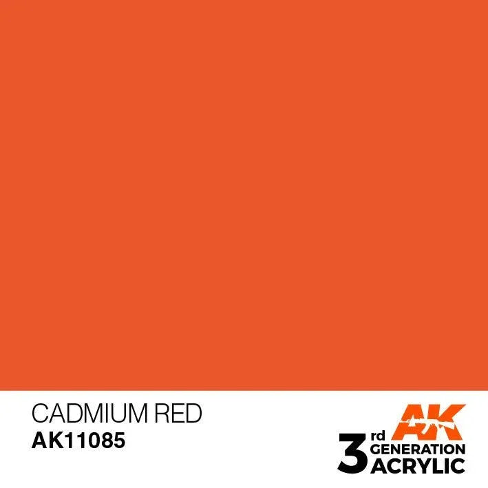 AK Interactive AK11085 3G Cadmium Red Acrylic Paint 17ml - A-Z Toy Hobby