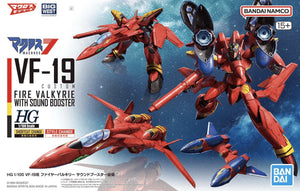 Bandai Macross Custom Fire Valkyrie with Sound Booster HG 1/100 Model Kit - A-Z Toy Hobby