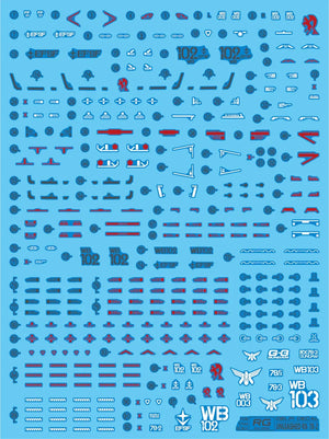 Delpi Water Decal For RG RX-78-2 2.0 Unleashed Style - A-Z Toy Hobby