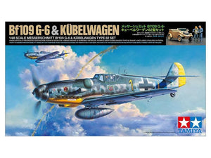 Tamiya 25204 Messerschmitt Bf109 G-6 & Kubelwagen Type 82 1/48 Model Kit - A-Z Toy Hobby