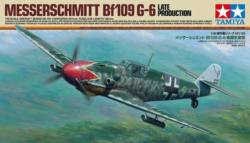 Tamiya 61128 Messerschmitt Bf109 G-6 Late Model 1/48 Model Kit