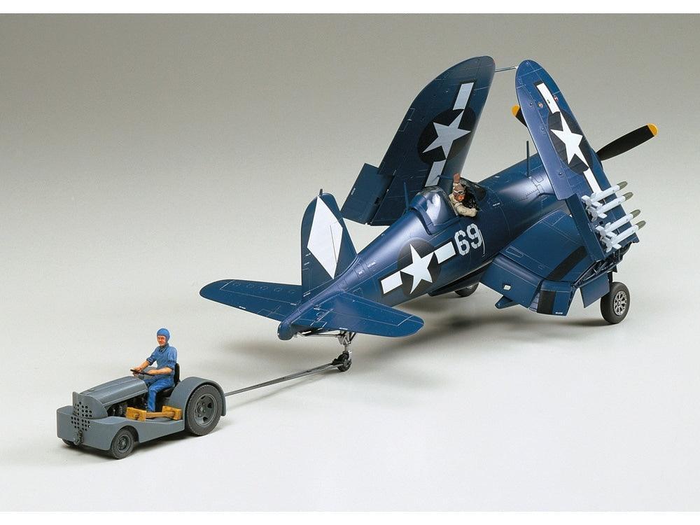 Tamiya 61085 Vought F4U-1D Corsair with Motor Tug 1/48 Model Kit - A-Z Toy Hobby