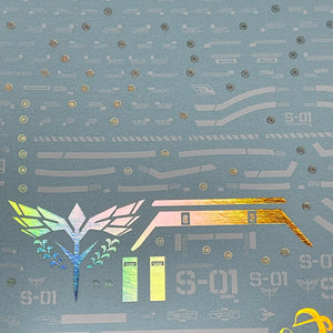 Delpi Holo White & Gold Water Decal For MG Sazabi Ver. Ka - A-Z Toy Hobby