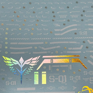 Delpi Holo White & Gold Water Decal For MG Sazabi Ver. Ka - A-Z Toy Hobby