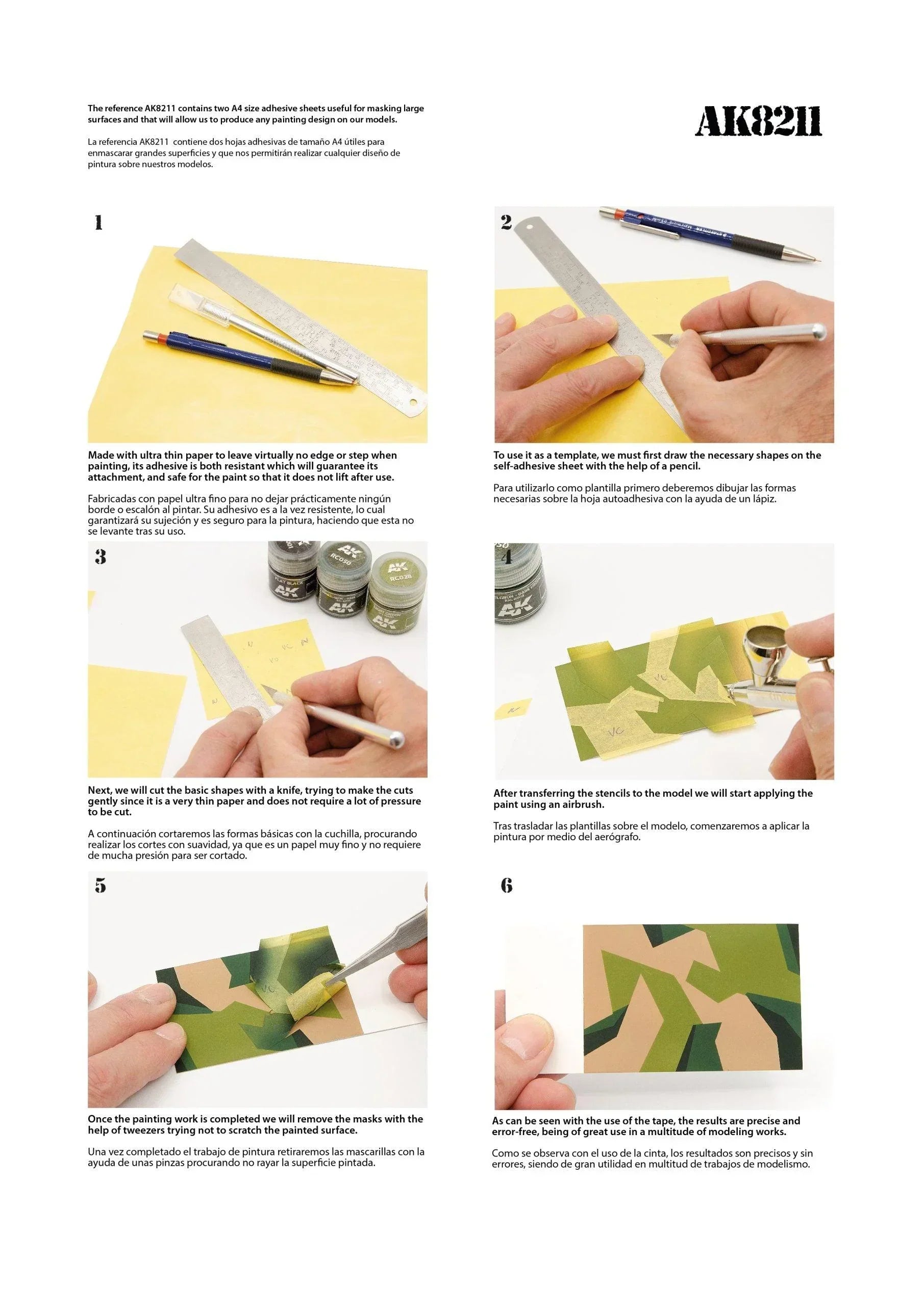 AK Interactive AK8211 Masking Sheet A4 (2pcs) - A-Z Toy Hobby