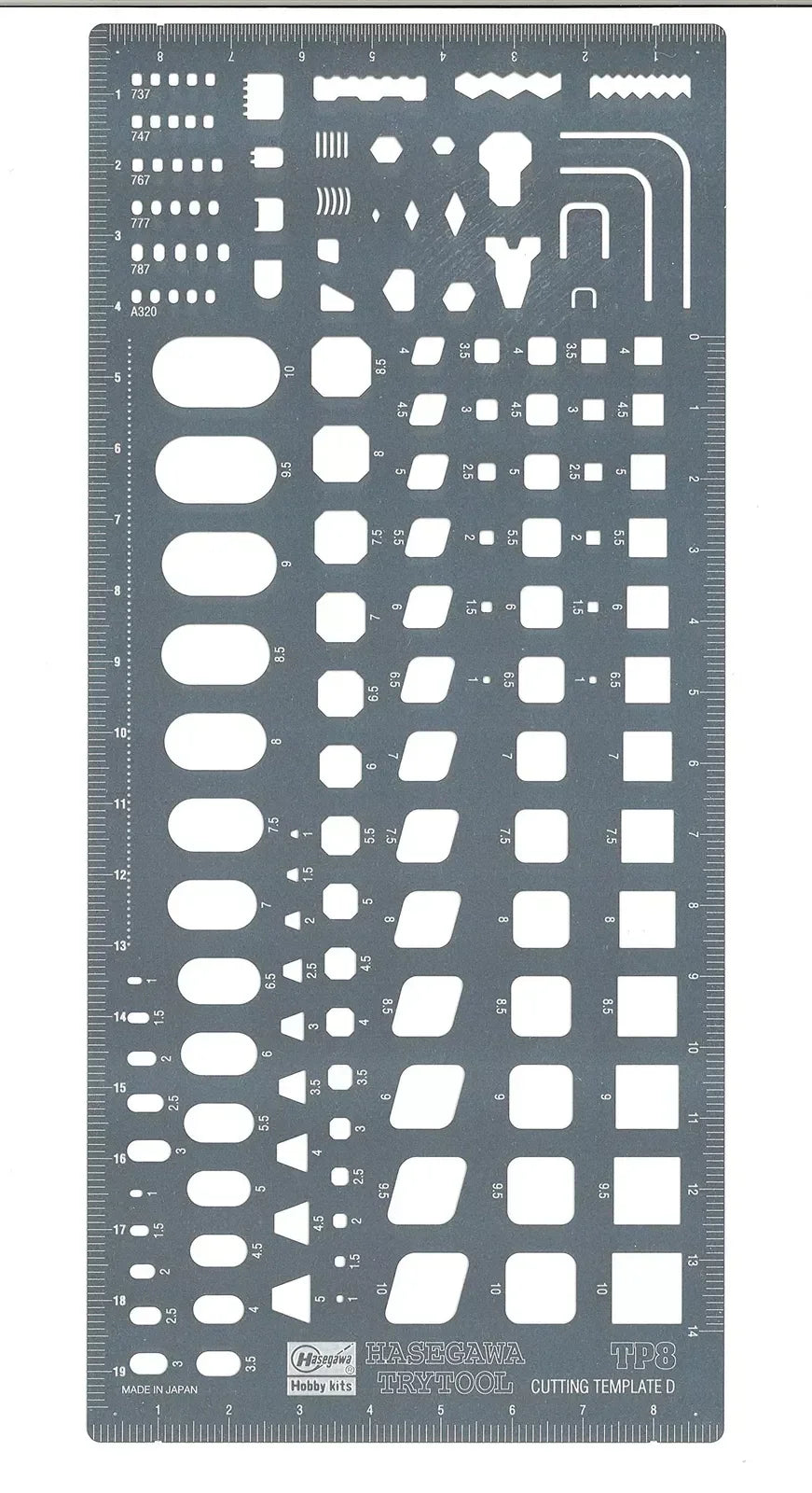 Hasegawa Cutting Template D Square Type TP8 - A-Z Toy Hobby