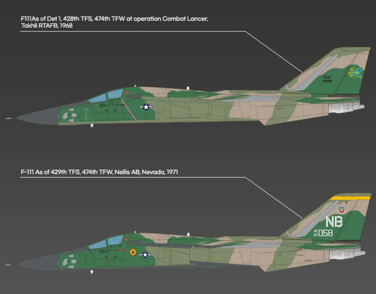 Academy 12360 F-111A Aardvark "Vietnam War" USAF 1/48 Model Kit - A-Z Toy Hobby