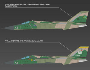 Academy 12360 F-111A Aardvark "Vietnam War" USAF 1/48 Model Kit - A-Z Toy Hobby