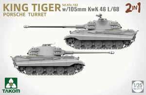 Takom 2178 King Tiger W/105Mm KwK 46L/68 1/35 Model Kit - A-Z Toy Hobby