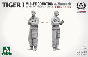 Takom 2200 Tiger I Mid Production w/Zimmerit Otto Carius (Limited edition) 1/35 Model Kit - A-Z Toy Hobby