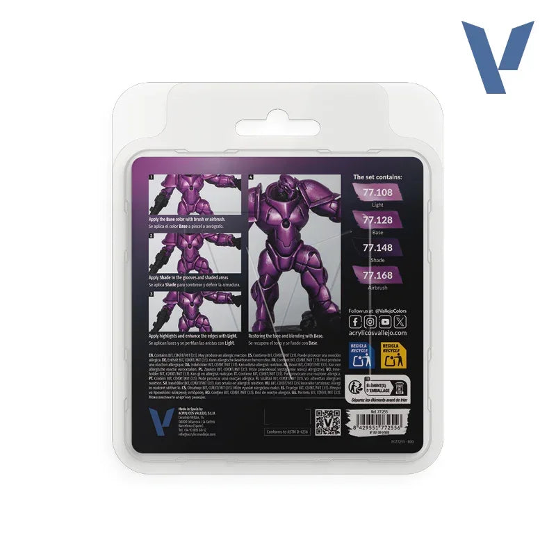 Vallejo 77255 True Metallic Metal Amethyst Purple Paint Set