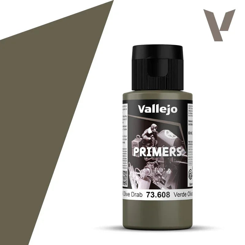 Vallejo Primers USA Olive Drab Acrylic Paint - A-Z Toy Hobby