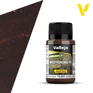 Vallejo 73805 Weathering FX Brown Splash Mud 40ml - A-Z Toy Hobby