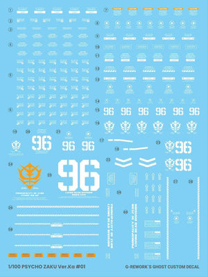 G-Rework Water Decal For MG Psycho Zaku Ver. Ka - A-Z Toy Hobby