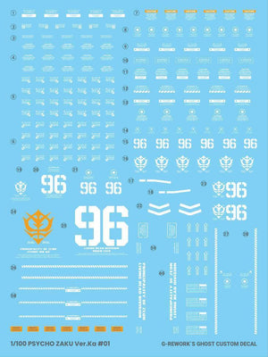 G-Rework Water Decal For MG Psycho Zaku Ver. Ka - A-Z Toy Hobby