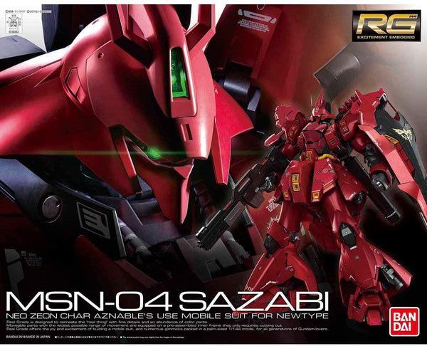 Bandai 29 Sazabi RG 1/144 Model Kit - A-Z Toy Hobby