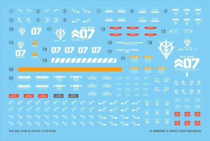 G-Rework Water Decal For HG MS-07B Gouf Custom – A-Z Toy Hobby