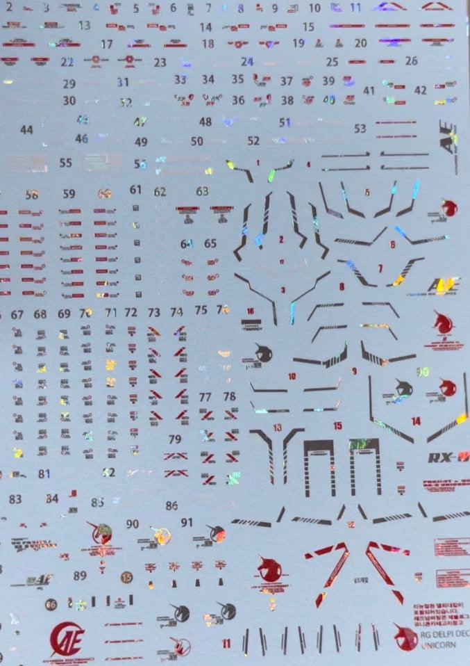 Delpi Holo Water Decal For RG Unicorn - A-Z Toy Hobby