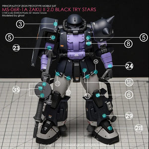 G-Rework Water Decal For MG Zaku II Black Tri-Stars Ver 2.0 - A-Z Toy Hobby