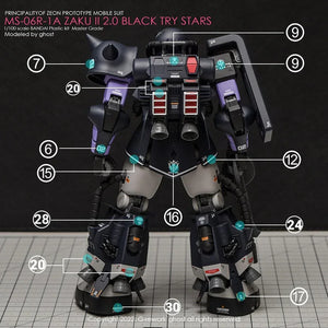 G-Rework Water Decal For MG Zaku II Black Tri-Stars Ver 2.0 - A-Z Toy Hobby