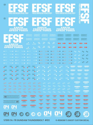 G-Rework Water Decal For MG Full Armor Thunderbolt Ver. Ka - A-Z Toy Hobby