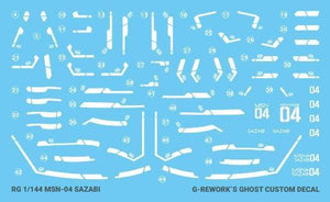 G-Rework Water Decal For RG Sazabi - A-Z Toy Hobby