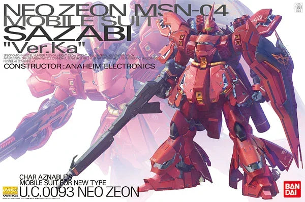 Bandai Sazabi Ver. Ka MG 1/100 Model Kit – A-Z Toy Hobby Bandai Sazabi Ver. Ka MG 1/100 Model Kit – A-Z Toy Hobby