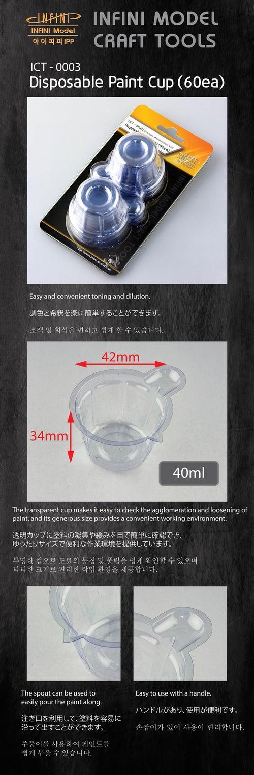 Infini Model Disposable Paint Cup (60ea) PVC ICT-0003 - A-Z Toy Hobby