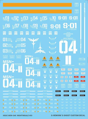 G-Rework Water Decal For HG Nightingale - A-Z Toy Hobby
