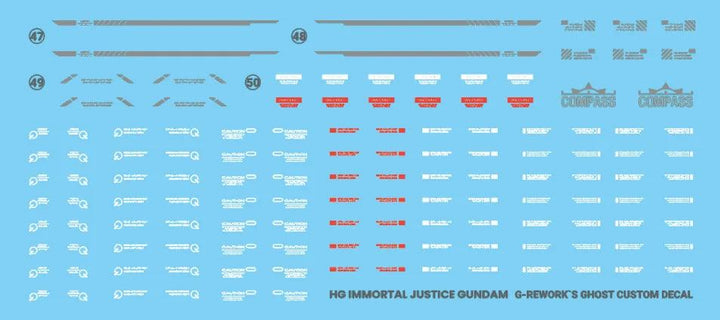 G-Rework Water Decal For HG Immortal Justice - A-Z Toy Hobby