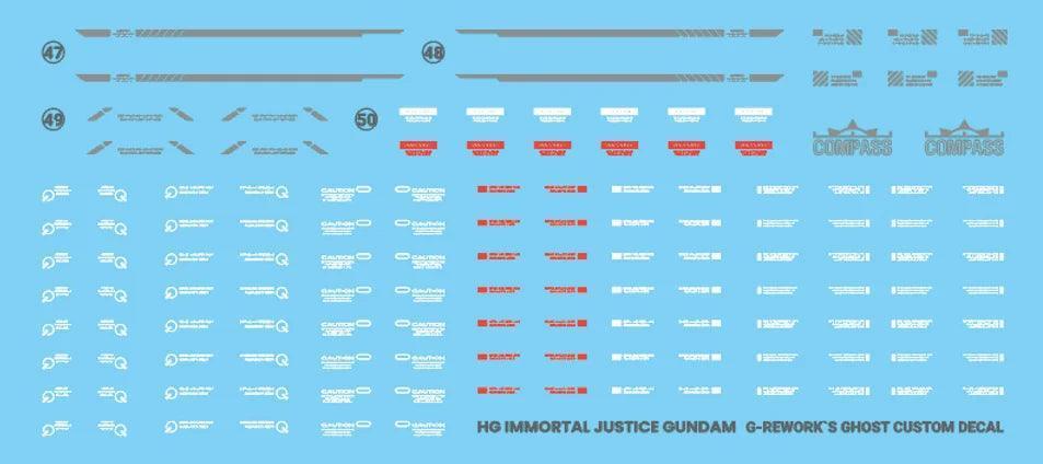 G-Rework Water Decal For HG Immortal Justice - A-Z Toy Hobby