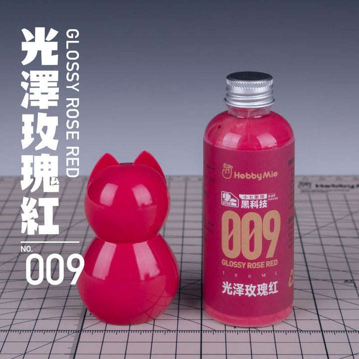 Hobby Mio 009 Glossy Rose Red Lacquer Paint 100ml - A-Z Toy Hobby