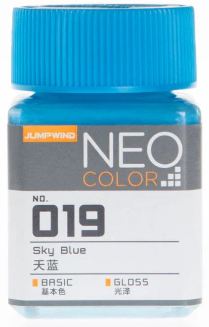 Jumpwind 019 Neo Color Gloss Sky Blue Paint 18ml - A-Z Toy Hobby