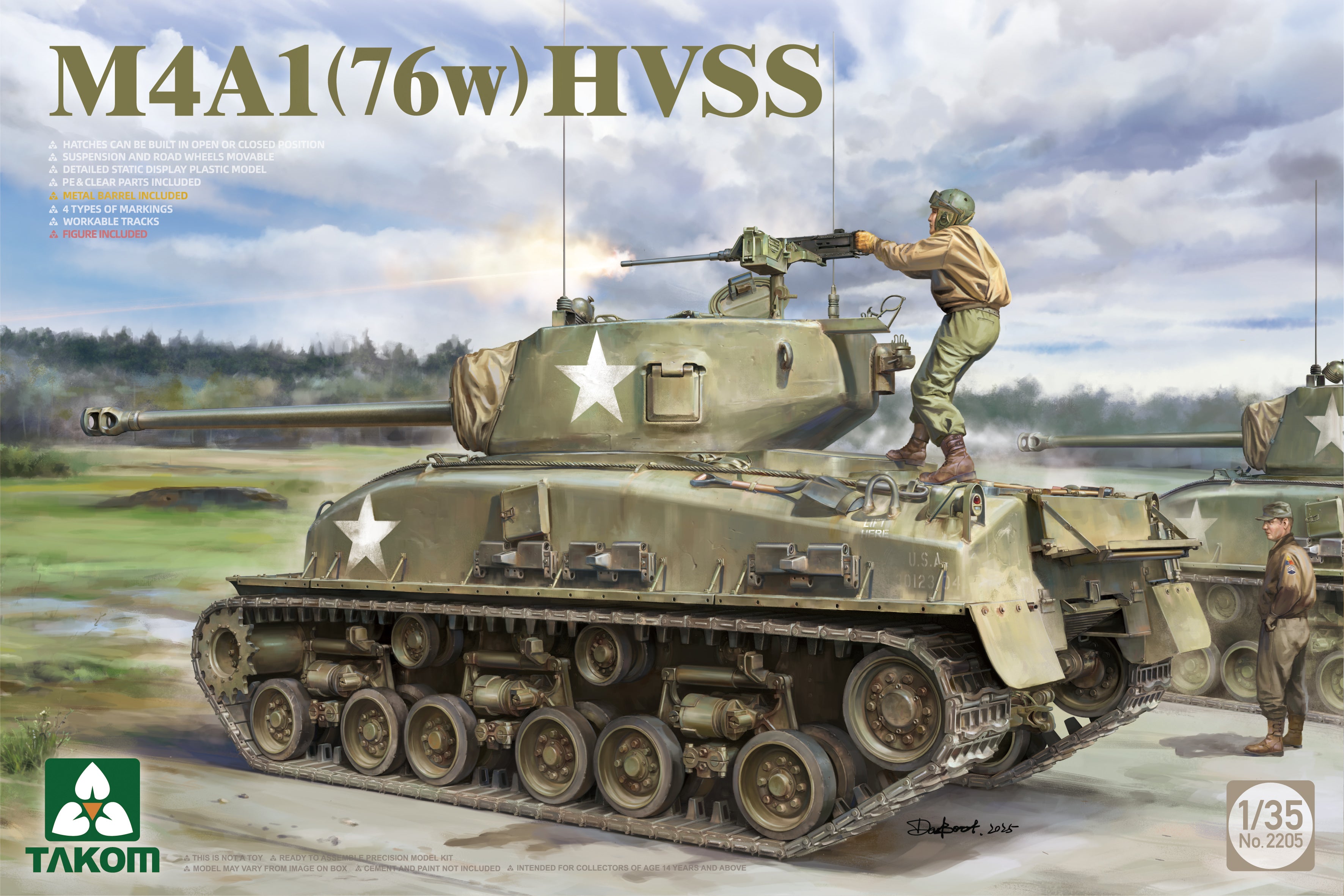 Takom 2205 M4A1(76w) HVSS 1/35 Model Kit