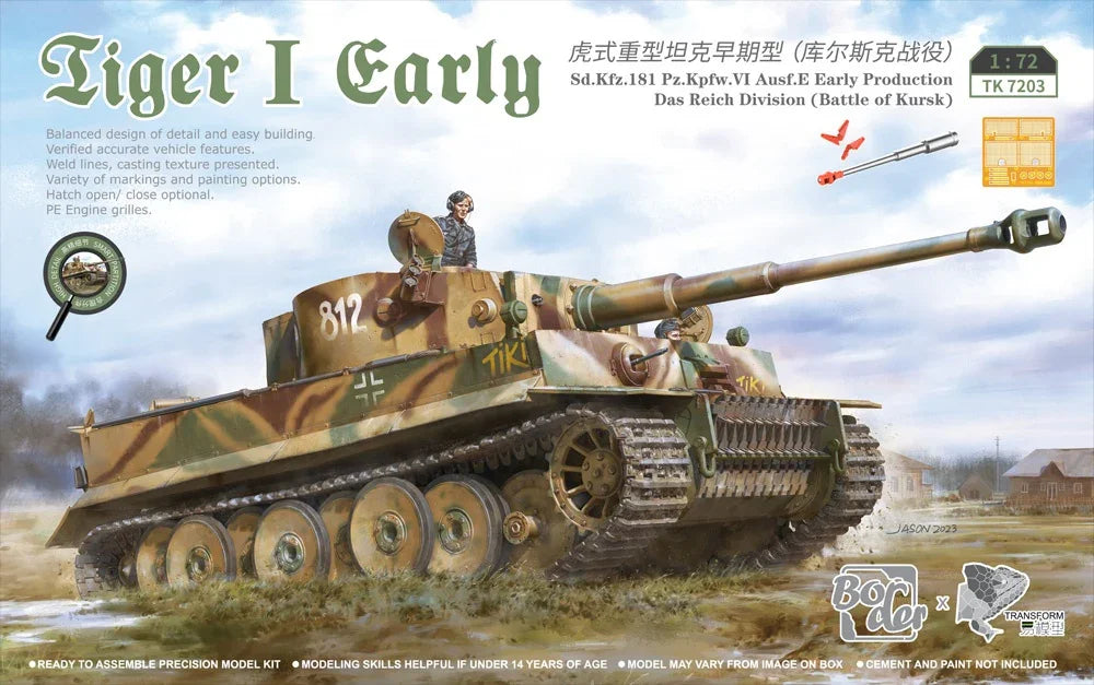 Border Model TK7203 Tiger I Early (Battle of Kursk) 1/72 Model Kit - A-Z Toy Hobby