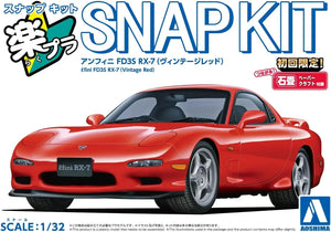 Aoshima Snap Kit 04-VR Efini FD3S RX-7 (Vintage Red) 1/32 Model Kit - A-Z Toy Hobby