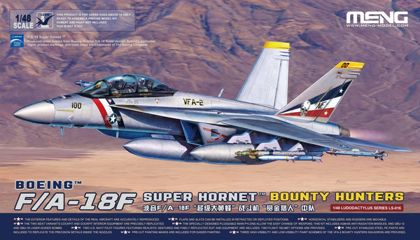 Meng LS-016 F/A-18F Super Hornet Bounty Hunters 1/48 Model Kit - A-Z Toy Hobby