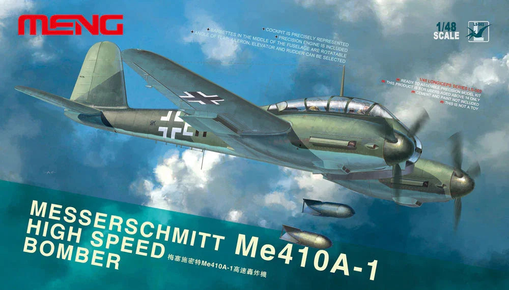 Meng LS-003 Messerschmitt Me 410A-1 High Speed Bomber 1/48 Model Kit - A-Z Toy Hobby