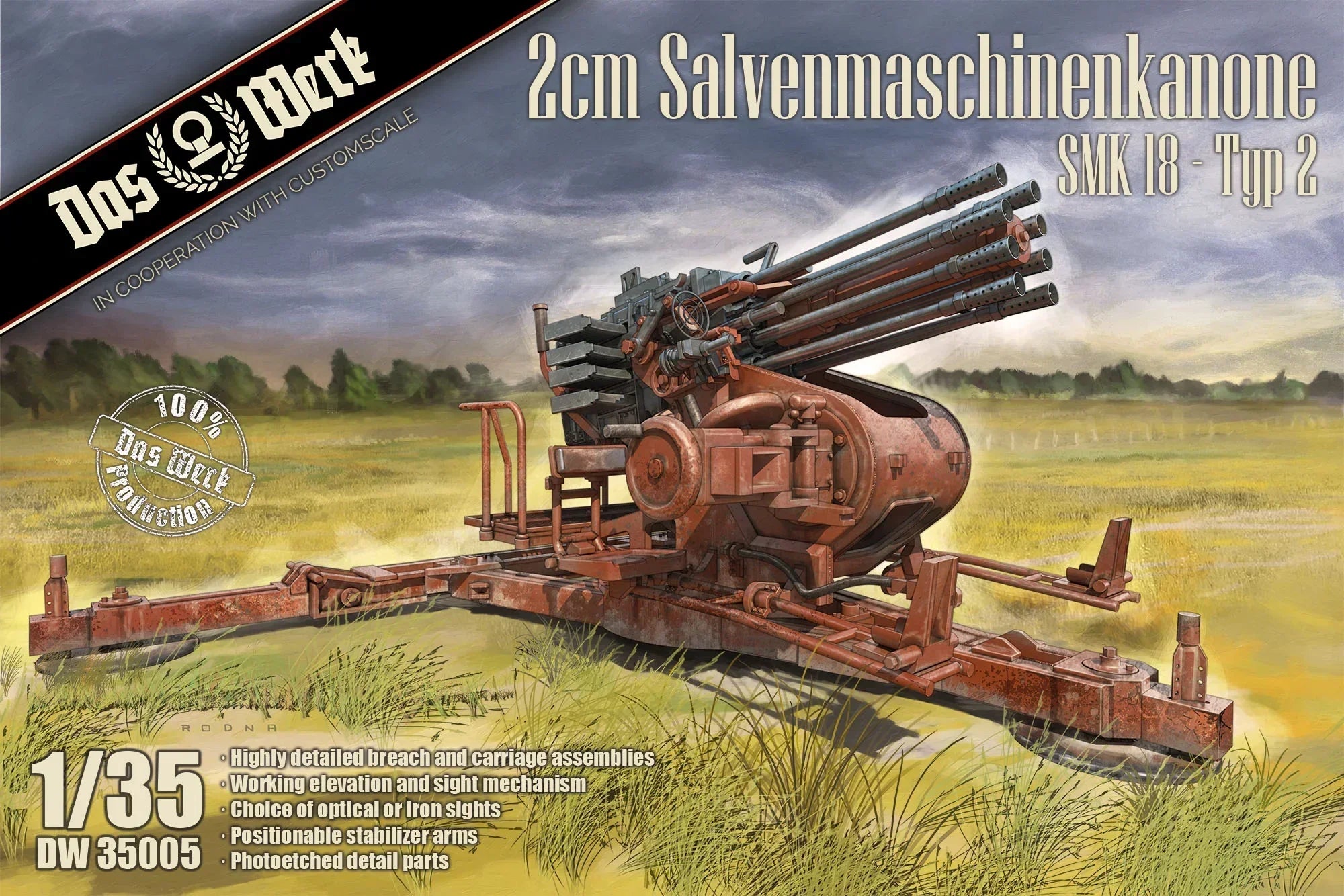Das Werk 35005 2cm Salvenmaschinenkanone SMK 18 - Typ 2 1/35 Model Kit - A-Z Toy Hobby