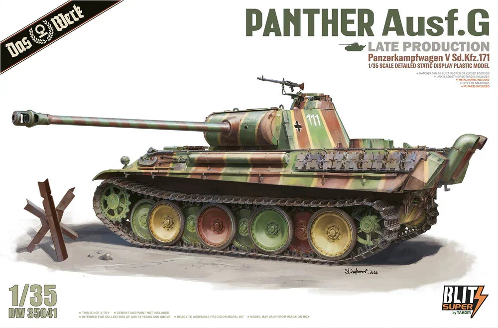 Das Werk 35041 Panther Ausf.G Late Production 1/35 Model Kit - A-Z Toy Hobby