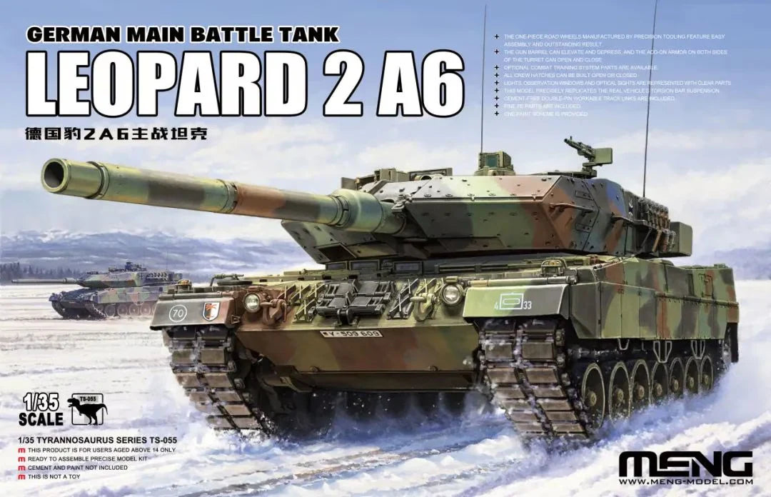 Meng TS-055 Leopard 2 A6 German Main Battle Tank 1/35 Model Kit