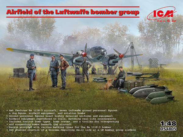 ICM DS4805 Airfield of The Luftwaffe Bomber Group 1/48 Model Kit