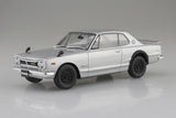 Aoshima Snap Kit 01-SL KPGC10 Skyline HT GT-R 1970 Silver 1/24 Model Kit - A-Z Toy Hobby